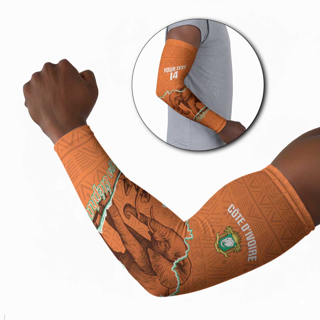 Custom Ivory Coast Football Arm Sleeves 2026 Cote d'Ivoire Les Elephants Orange Version - Wonder Print Shop
