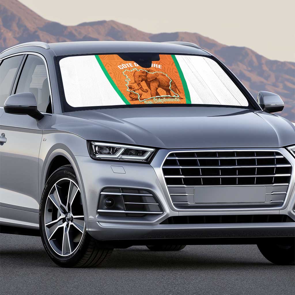 Ivory Coast Football Auto Sun Shade 2026 Cote d'Ivoire Les Elephants Orange Version - Wonder Print Shop