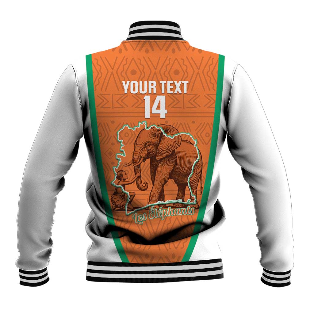 Custom Ivory Coast Football Baseball Jacket 2026 Cote d'Ivoire Les Elephants Orange Version - Wonder Print Shop