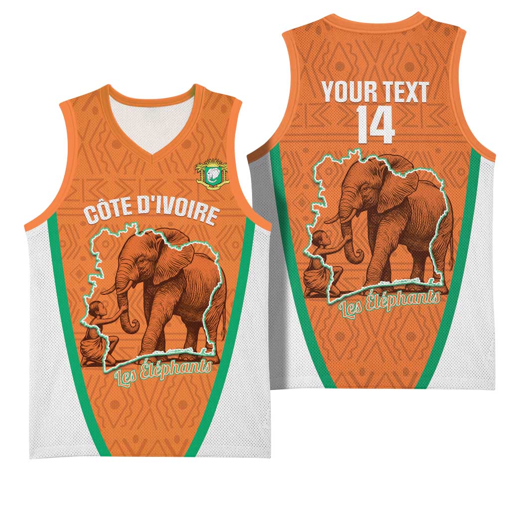 Custom Ivory Coast Football Basketball Jersey 2026 Cote d'Ivoire Les Elephants Orange Version - Wonder Print Shop