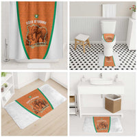 Ivory Coast Football Bathroom Set 2026 Cote d'Ivoire Les Elephants Orange Version - Wonder Print Shop