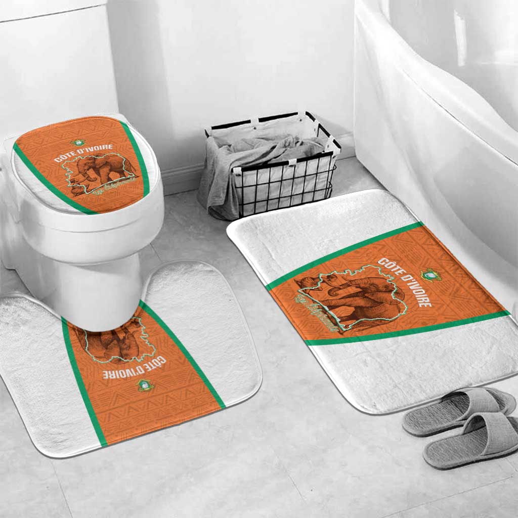 Ivory Coast Football Bathroom Set 2026 Cote d'Ivoire Les Elephants Orange Version - Wonder Print Shop