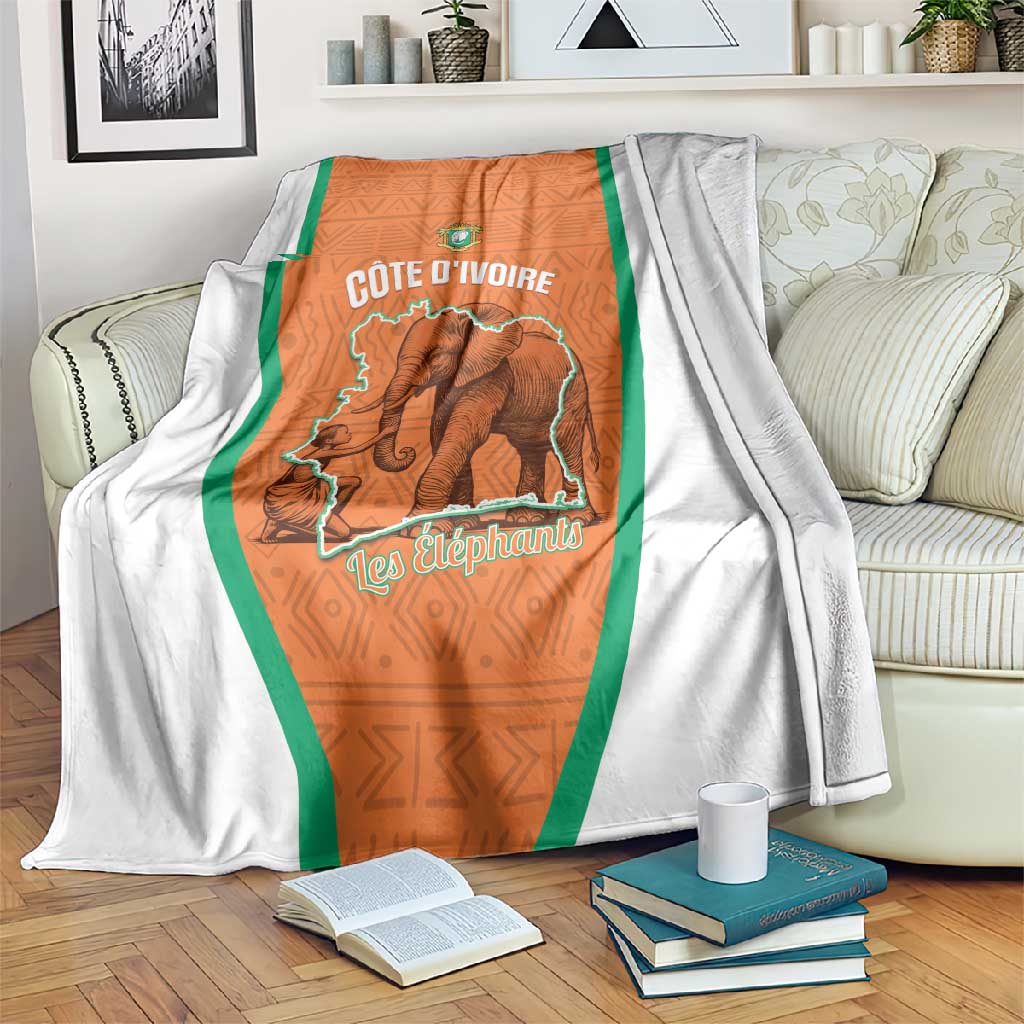Ivory Coast Football Blanket 2026 Cote d'Ivoire Les Elephants Orange Version - Wonder Print Shop