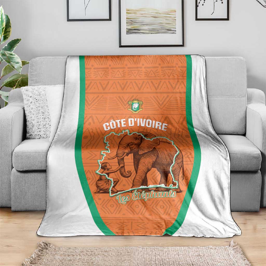Ivory Coast Football Blanket 2026 Cote d'Ivoire Les Elephants Orange Version - Wonder Print Shop