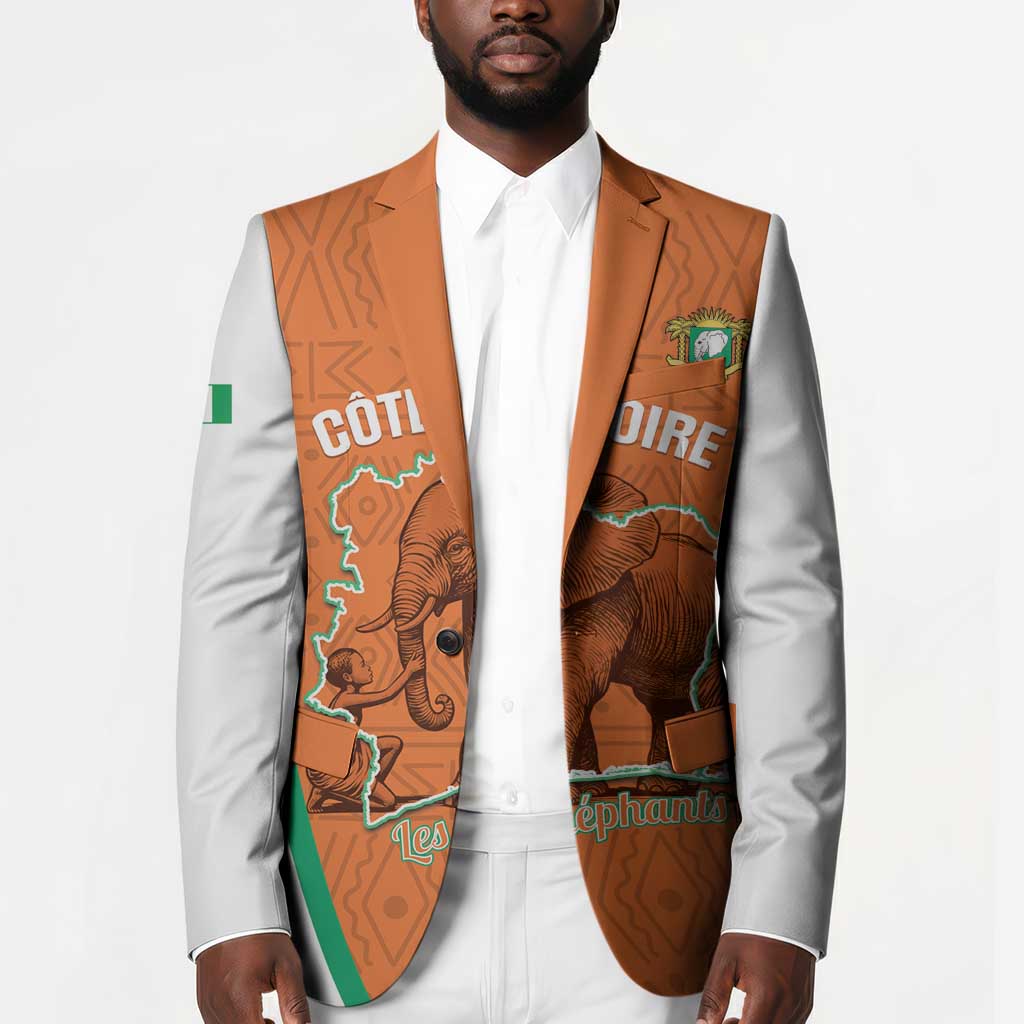Custom Ivory Coast Football Blazer 2026 Cote d'Ivoire Les Elephants Orange Version - Wonder Print Shop
