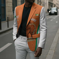 Custom Ivory Coast Football Blazer 2026 Cote d'Ivoire Les Elephants Orange Version - Wonder Print Shop