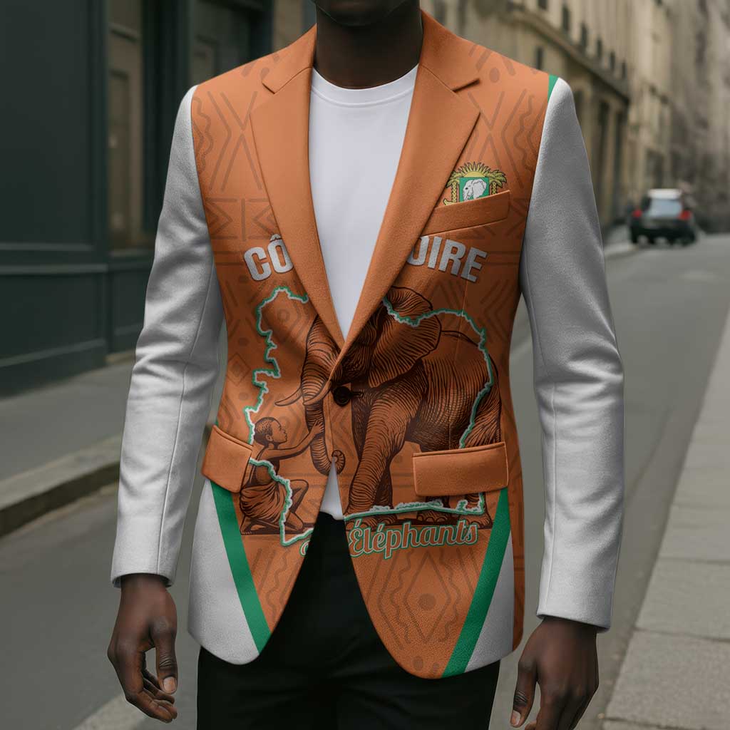 Custom Ivory Coast Football Blazer 2026 Cote d'Ivoire Les Elephants Orange Version - Wonder Print Shop