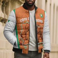 Custom Ivory Coast Football Bomber Puffer Jacket 2026 Cote d'Ivoire Les Elephants Orange Version - Wonder Print Shop