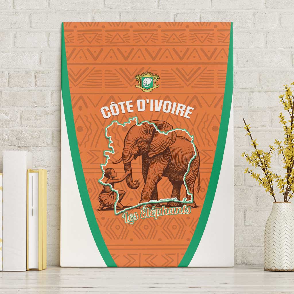 Ivory Coast Football Canvas Wall Art 2026 Cote d'Ivoire Les Elephants Orange Version - Wonder Print Shop