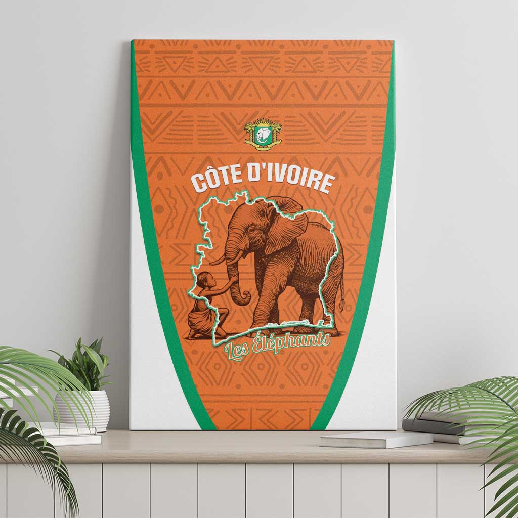 Ivory Coast Football Canvas Wall Art 2026 Cote d'Ivoire Les Elephants Orange Version - Wonder Print Shop
