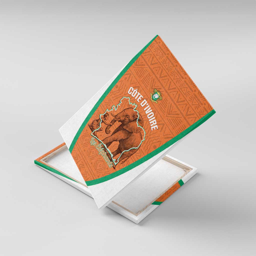 Ivory Coast Football Canvas Wall Art 2026 Cote d'Ivoire Les Elephants Orange Version - Wonder Print Shop