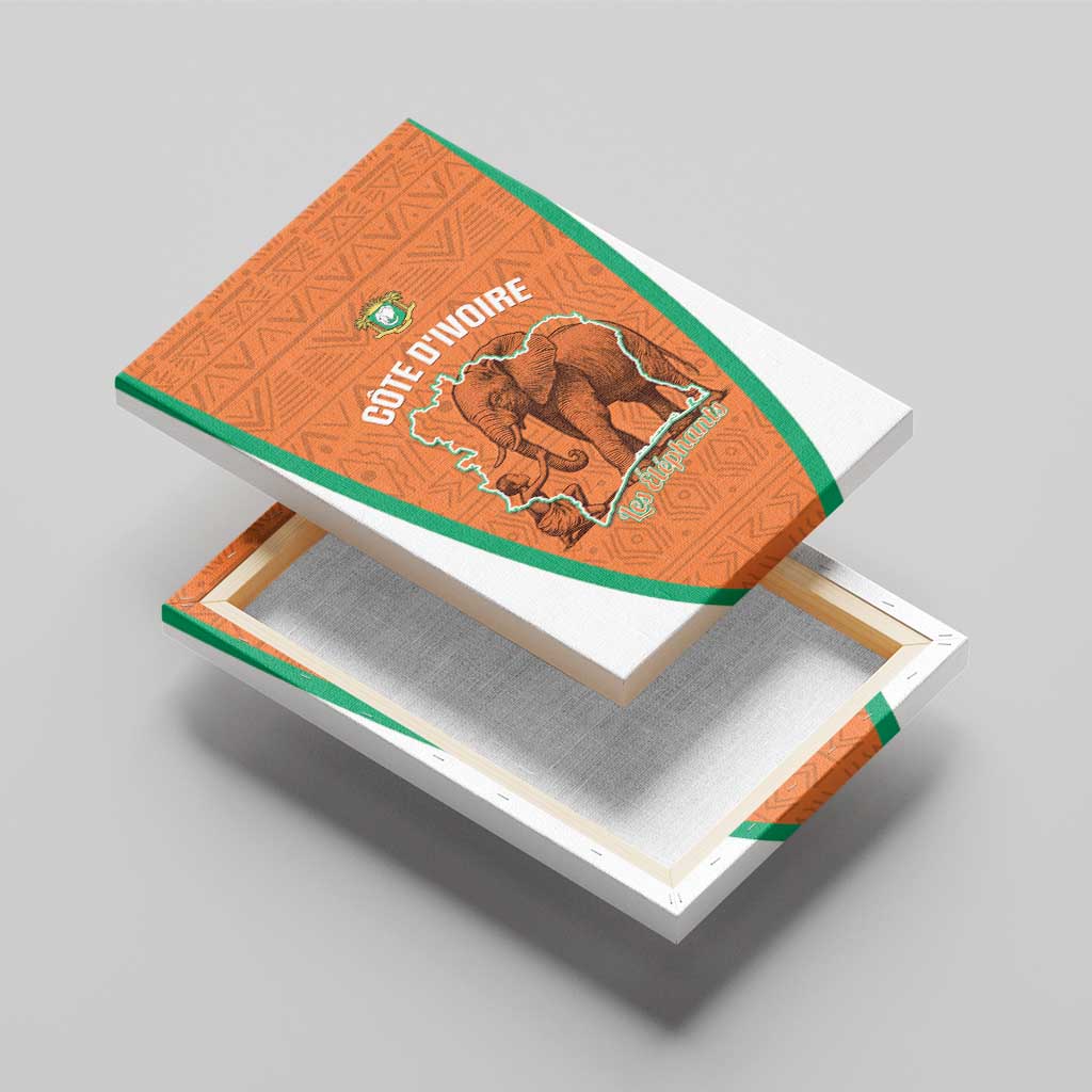 Ivory Coast Football Canvas Wall Art 2026 Cote d'Ivoire Les Elephants Orange Version - Wonder Print Shop