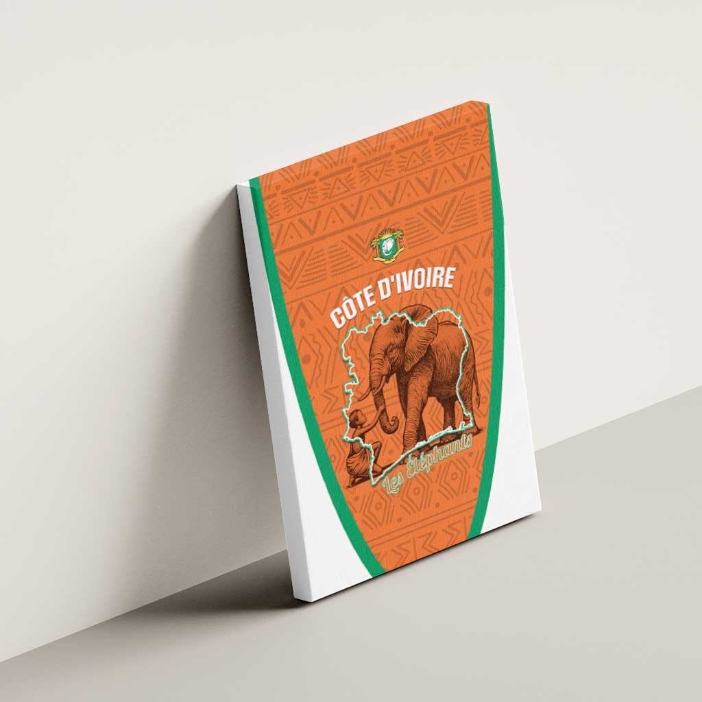 Ivory Coast Football Canvas Wall Art 2026 Cote d'Ivoire Les Elephants Orange Version - Wonder Print Shop