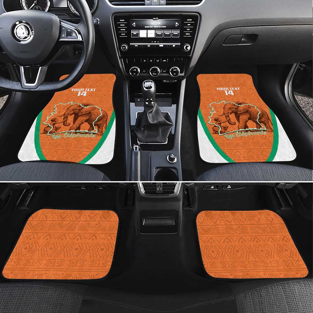 Custom Ivory Coast Football Car Mats 2026 Cote d'Ivoire Les Elephants Orange Version - Wonder Print Shop