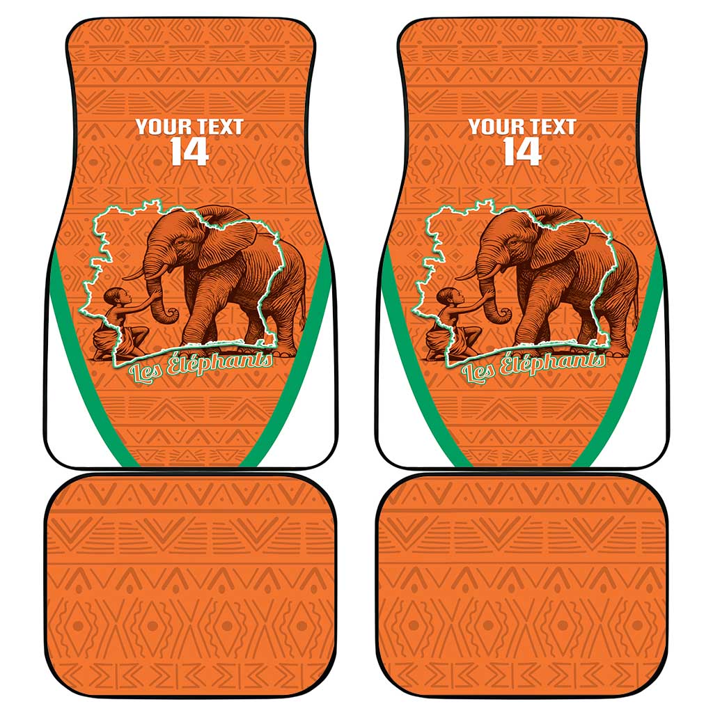 Custom Ivory Coast Football Car Mats 2026 Cote d'Ivoire Les Elephants Orange Version - Wonder Print Shop