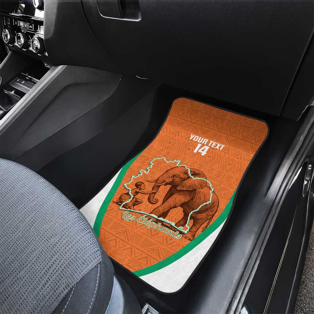 Custom Ivory Coast Football Car Mats 2026 Cote d'Ivoire Les Elephants Orange Version - Wonder Print Shop
