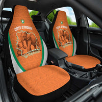 Ivory Coast Football Car Seat Cover 2026 Cote d'Ivoire Les Elephants Orange Version - Wonder Print Shop