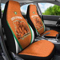 Ivory Coast Football Car Seat Cover 2026 Cote d'Ivoire Les Elephants Orange Version - Wonder Print Shop