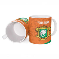 Custom Ivory Coast Football Ceramic Mug 2026 Cote d'Ivoire Les Elephants Orange Version - Wonder Print Shop
