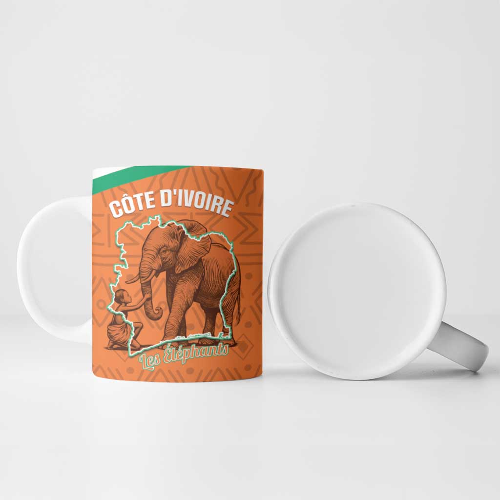Custom Ivory Coast Football Ceramic Mug 2026 Cote d'Ivoire Les Elephants Orange Version - Wonder Print Shop