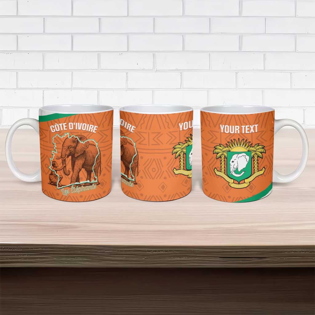 Custom Ivory Coast Football Ceramic Mug 2026 Cote d'Ivoire Les Elephants Orange Version - Wonder Print Shop