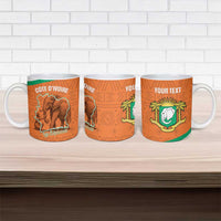 Custom Ivory Coast Football Ceramic Mug 2026 Cote d'Ivoire Les Elephants Orange Version - Wonder Print Shop
