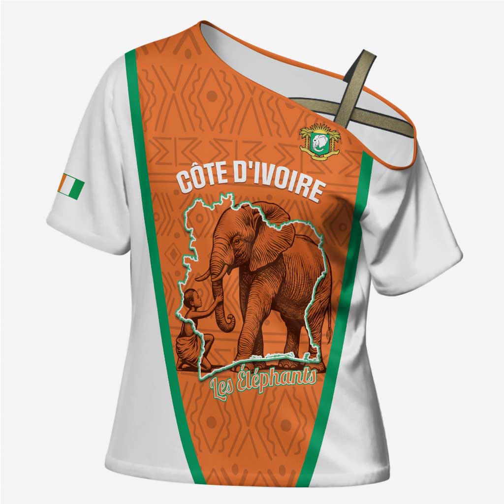 Custom Ivory Coast Football Cross Shoulder Shirt 2026 Cote d'Ivoire Les Elephants Orange Version - Wonder Print Shop