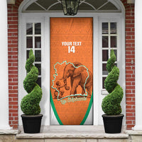 Custom Ivory Coast Football Door Cover 2026 Cote d'Ivoire Les Elephants Orange Version - Wonder Print Shop