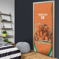 Custom Ivory Coast Football Door Cover 2026 Cote d'Ivoire Les Elephants Orange Version - Wonder Print Shop