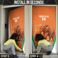 Custom Ivory Coast Football Door Cover 2026 Cote d'Ivoire Les Elephants Orange Version - Wonder Print Shop