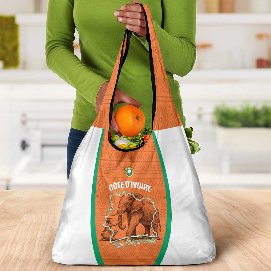 Ivory Coast Football Grocery Bag 2026 Cote d'Ivoire Les Elephants Orange Version - Wonder Print Shop