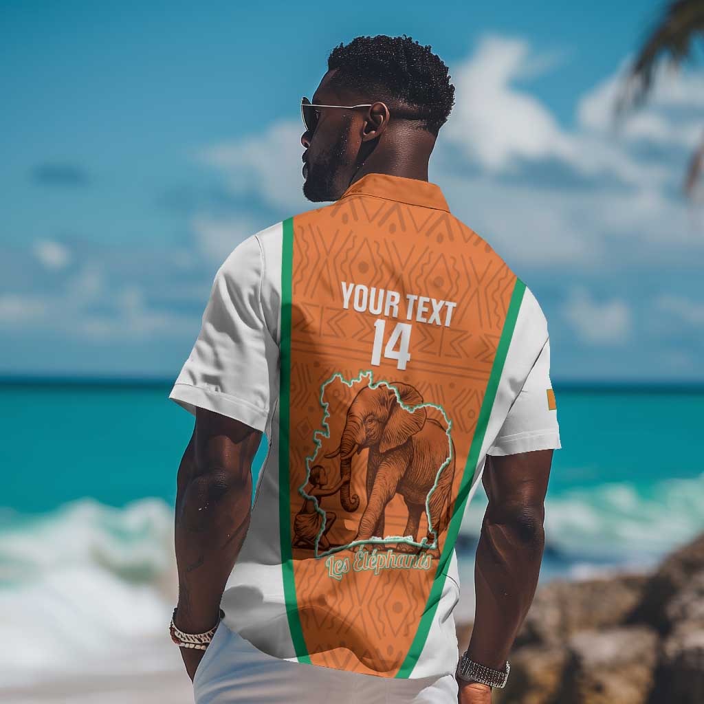 Custom Ivory Coast Football Hawaiian Shirt 2026 Cote d'Ivoire Les Elephants Orange Version LT14