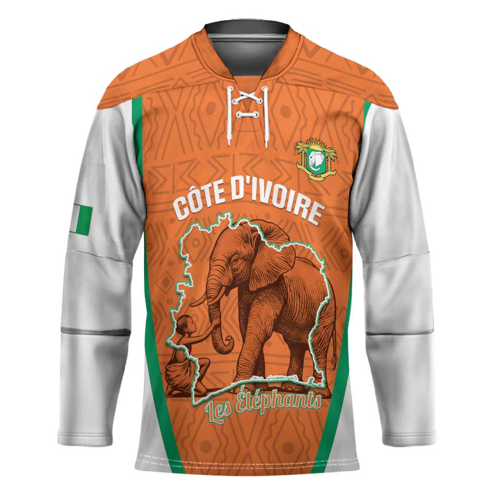 Custom Ivory Coast Football Hockey Jersey 2026 Cote d'Ivoire Les Elephants Orange Version - Wonder Print Shop