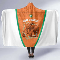 Ivory Coast Football Hooded Blanket 2026 Cote d'Ivoire Les Elephants Orange Version - Wonder Print Shop