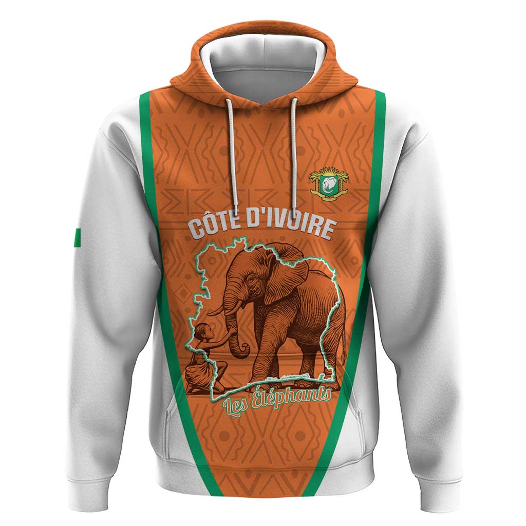 Custom Ivory Coast Football Hoodie 2026 Cote d'Ivoire Les Elephants Orange Version - Wonder Print Shop