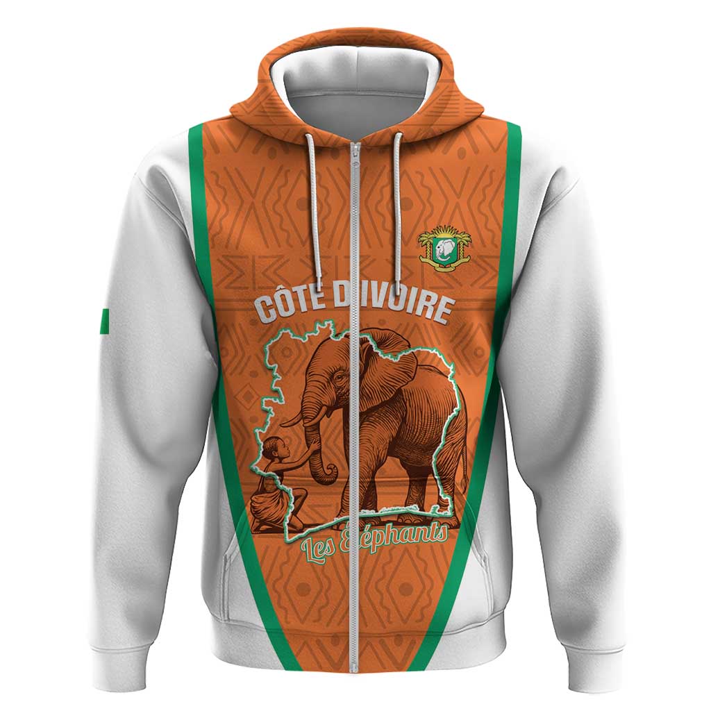 Custom Ivory Coast Football Hoodie 2026 Cote d'Ivoire Les Elephants Orange Version - Wonder Print Shop