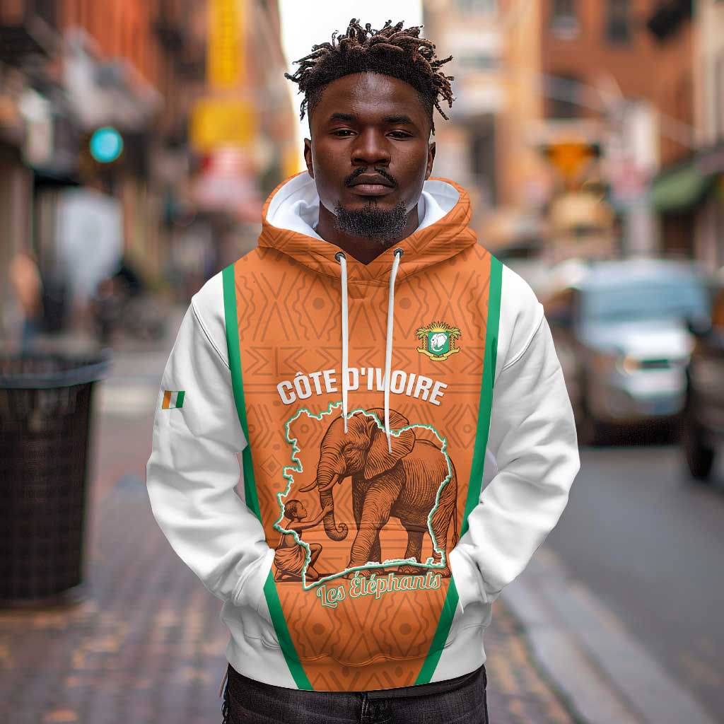 Custom Ivory Coast Football Hoodie 2026 Cote d'Ivoire Les Elephants Orange Version - Wonder Print Shop
