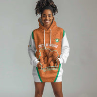 Custom Ivory Coast Football Hoodie Dress 2026 Cote d'Ivoire Les Elephants Orange Version - Wonder Print Shop