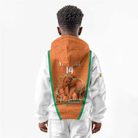 Custom Ivory Coast Football Kid Hoodie 2026 Cote d'Ivoire Les Elephants Orange Version - Wonder Print Shop
