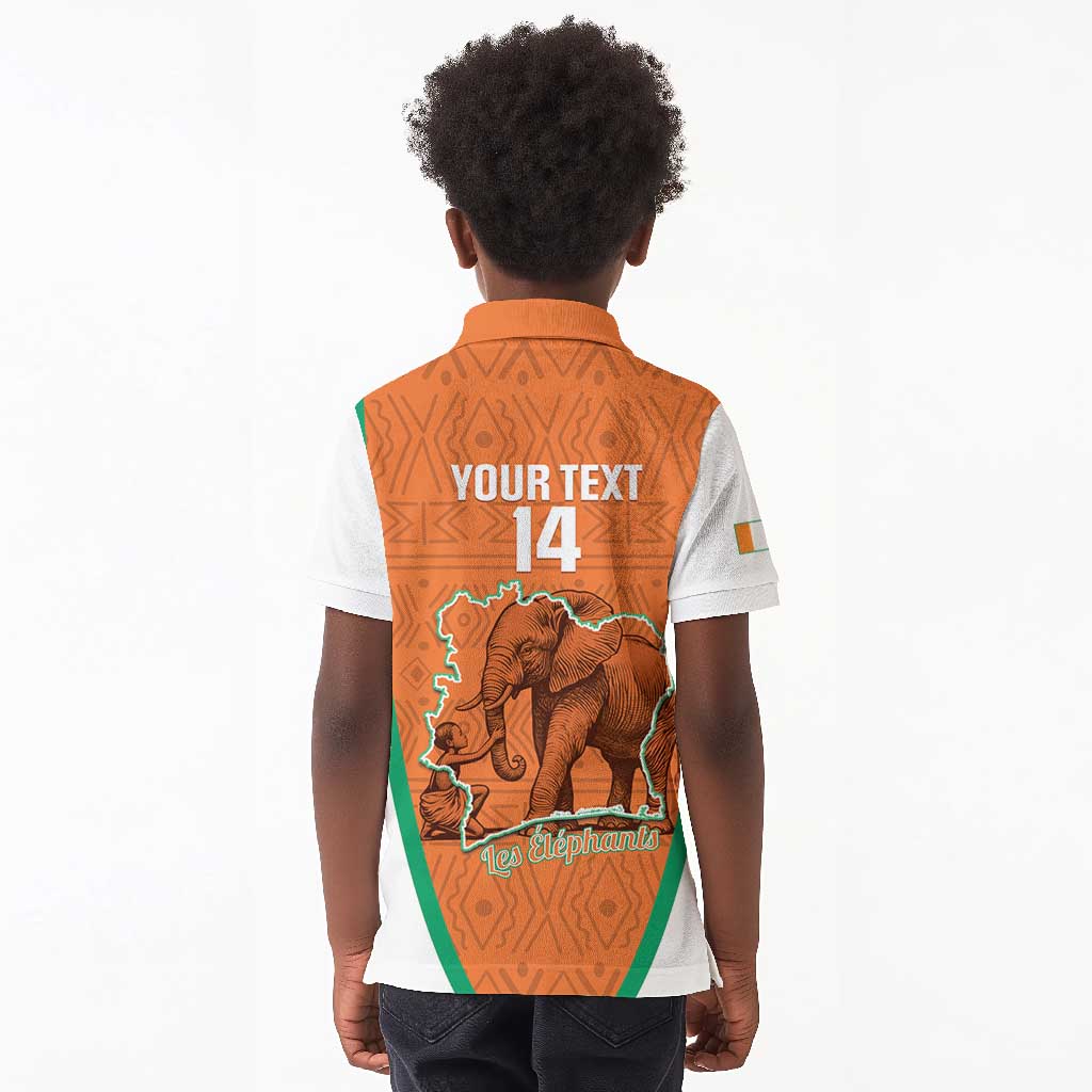Custom Ivory Coast Football Kid Polo Shirt 2026 Cote d'Ivoire Les Elephants Orange Version LT14