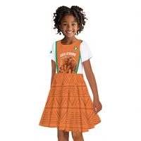 Custom Ivory Coast Football Kid Short Sleeve Dress 2026 Cote d'Ivoire Les Elephants Orange Version LT14