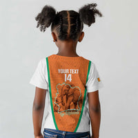 Custom Ivory Coast Football Kid T shirt 2026 Cote d'Ivoire Les Elephants Orange Version LT14