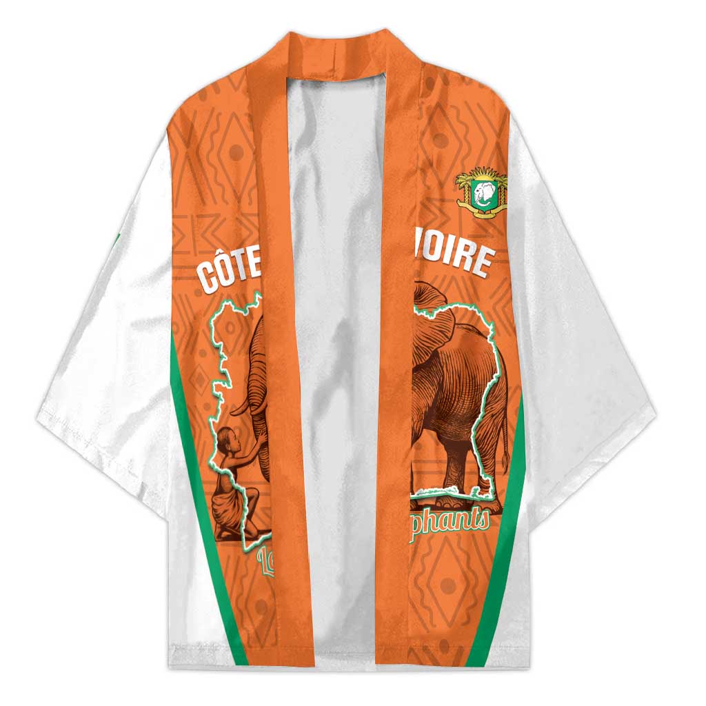 Custom Ivory Coast Football Kimono 2026 Cote d'Ivoire Les Elephants Orange Version - Wonder Print Shop