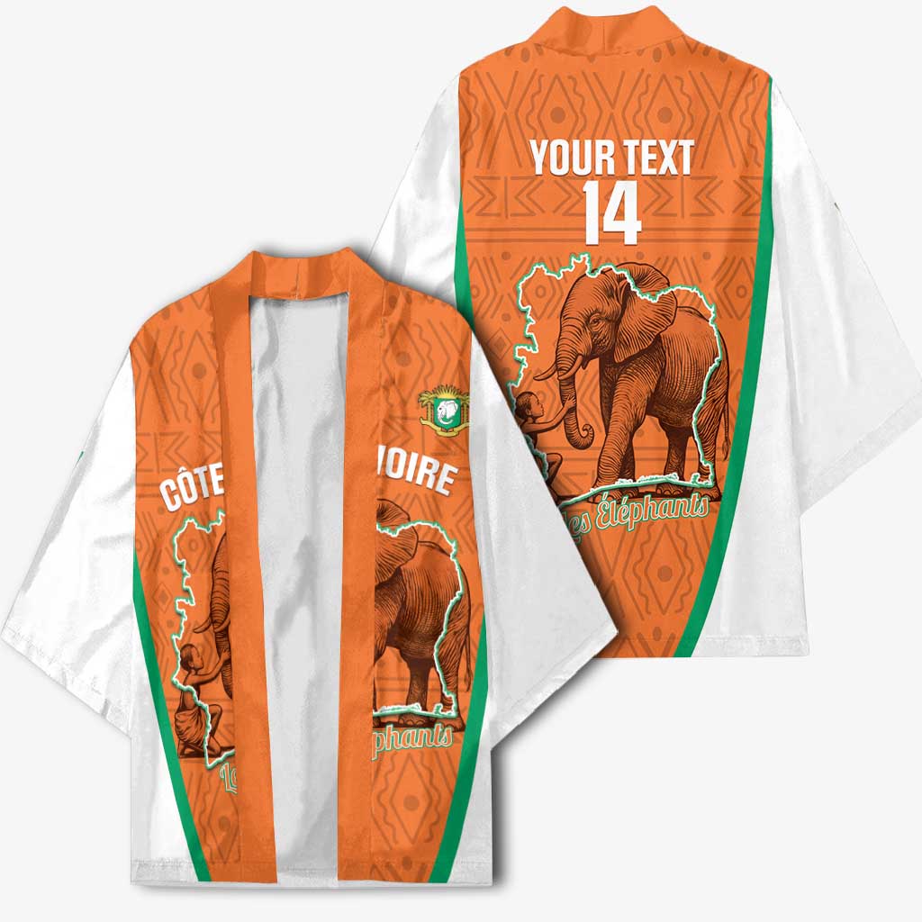 Custom Ivory Coast Football Kimono 2026 Cote d'Ivoire Les Elephants Orange Version - Wonder Print Shop