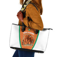 Ivory Coast Football Leather Tote Bag 2026 Cote d'Ivoire Les Elephants Orange Version - Wonder Print Shop