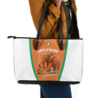 Ivory Coast Football Leather Tote Bag 2026 Cote d'Ivoire Les Elephants Orange Version - Wonder Print Shop