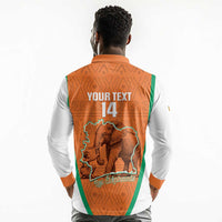 Custom Ivory Coast Football Long Sleeve Polo Shirt 2026 Cote d'Ivoire Les Elephants Orange Version - Wonder Print Shop