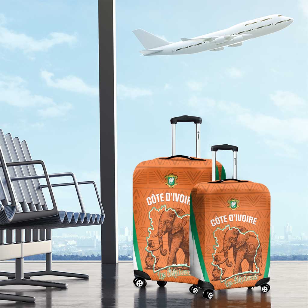 Ivory Coast Football Luggage Cover 2026 Cote d'Ivoire Les Elephants Orange Version - Wonder Print Shop