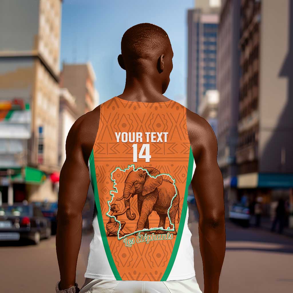 Custom Ivory Coast Football Men Tank Top 2026 Cote d'Ivoire Les Elephants Orange Version - Wonder Print Shop