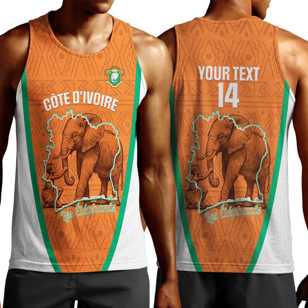 Custom Ivory Coast Football Men Tank Top 2026 Cote d'Ivoire Les Elephants Orange Version - Wonder Print Shop